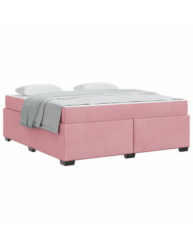 Struttura del letto con materasso Rosa 180 x 200 cm Tessuto
