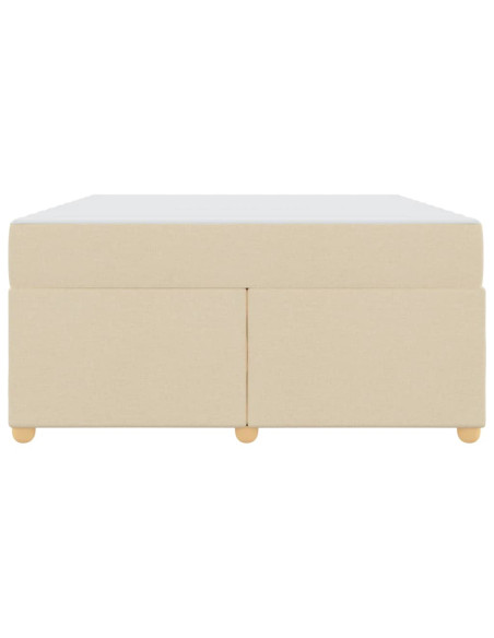 Struttura del letto con materasso Crema 140 x 200 cm Tessuto