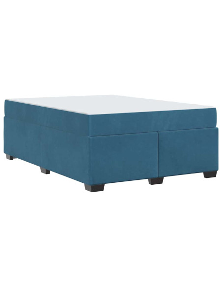 Struttura del letto Altro Blu scuro 160 x 200 cm Velluto