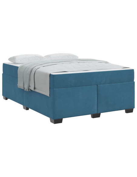 Struttura del letto Altro Blu scuro 160 x 200 cm Velluto