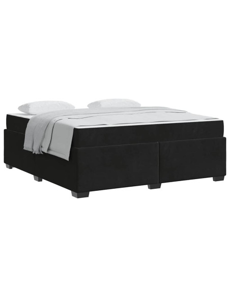 Struttura del letto con materasso Nero 180 x 200 cm Tessuto