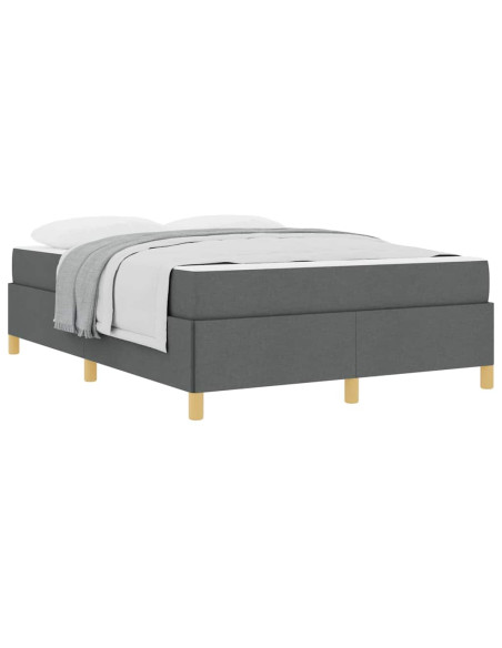 Letto a molle Grigio scuro e bianco e grigio scuro 140 x 190 cm