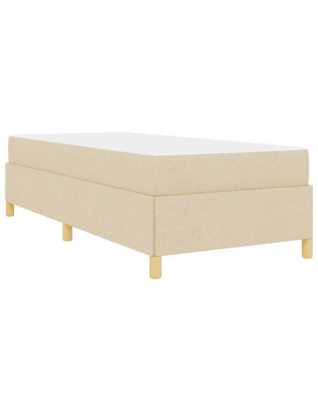 Letto a molle Altro Bianco e crema 90 x 190 cm Tessuto