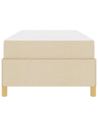 Struttura del letto con materasso Crema 90 x 190 cm Tessuto
