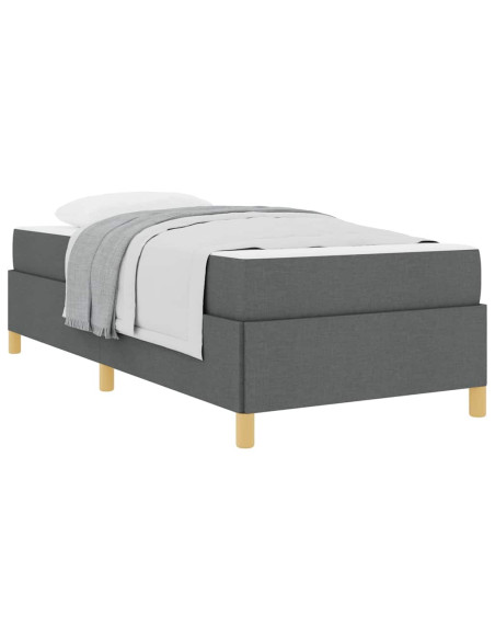 Struttura del letto Grigio scuro 90 x 190 cm Tessuto