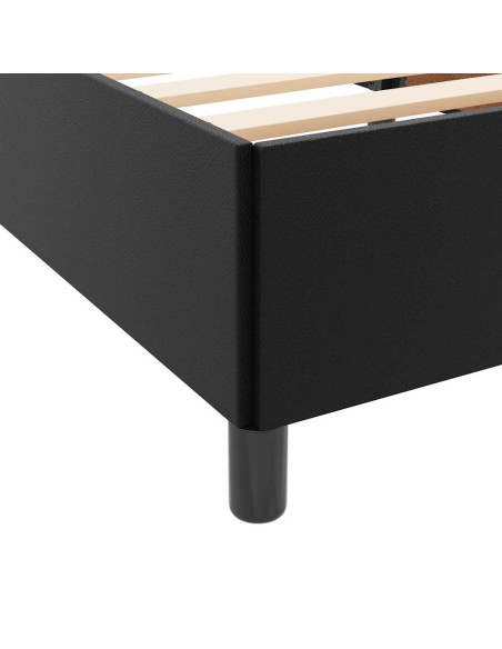 Struttura letto con materasso Nero 90 x 190 cm Pelle sintetica