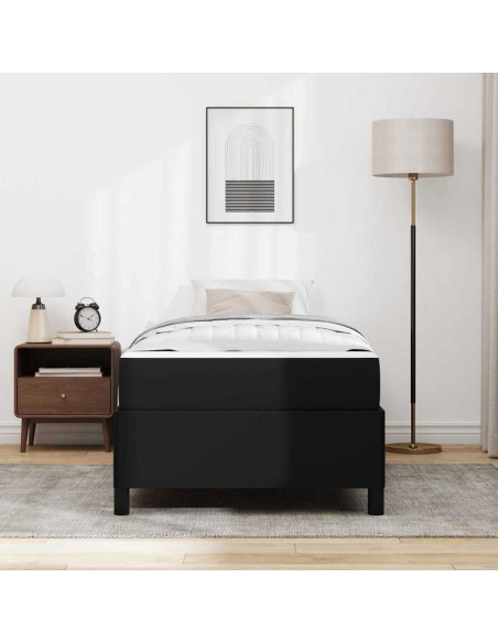 Struttura letto con materasso Nero 90 x 190 cm Pelle sintetica