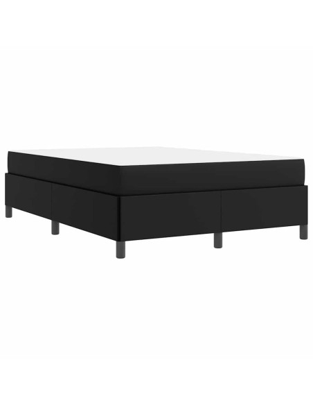 Struttura letto con materasso Nero 140 x 200 cm Pelle sintetica