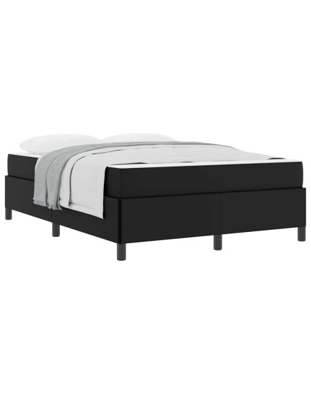 Struttura letto con materasso Nero 140 x 200 cm Pelle sintetica