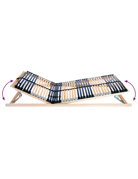 Base a doghe Marrone 70 x 190 cm Legno massello di faggio