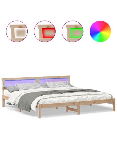 Struttura del letto Marrone 180 x 200 cm Pino massello