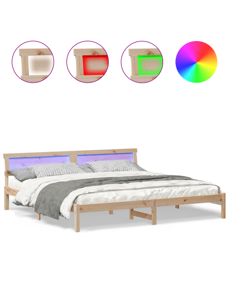 Struttura del letto Marrone 180 x 200 cm Pino massello