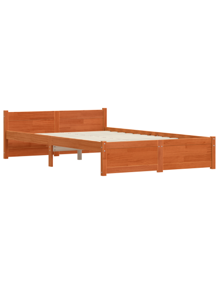 Struttura del letto con testiera Cera marrone 120 x 200 cm