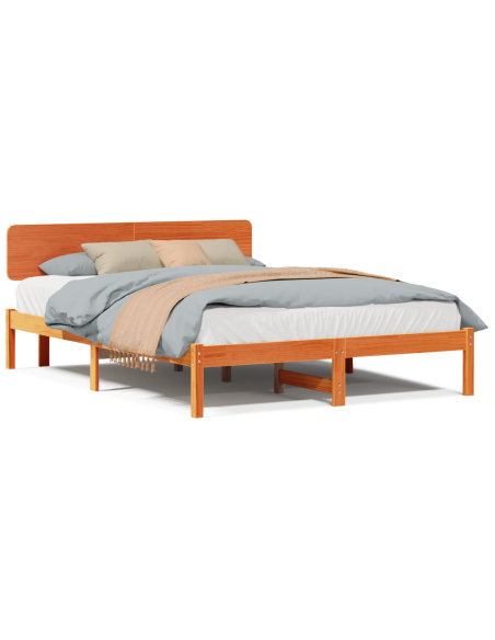 Struttura del letto Cera marrone 206.5 x 165.5 x 74 cm