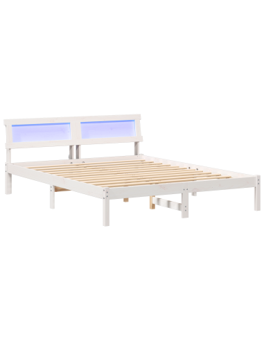 Struttura del letto Bianco 160 x 200 cm Pino massello