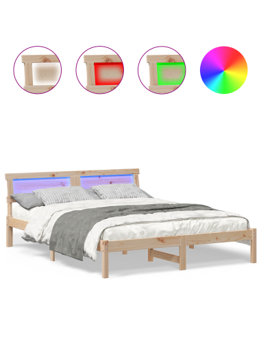 Struttura del letto Marrone 140 x 200 cm Pino massello