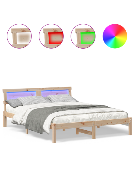 Struttura del letto Marrone 140 x 200 cm Pino massello