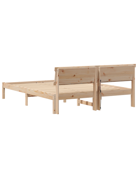 Struttura del letto Marrone 140 x 200 cm Pino massello