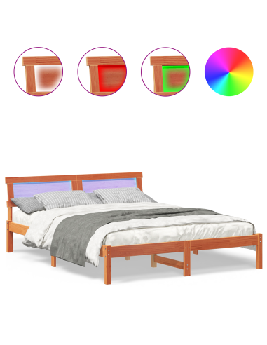 Struttura del letto Marrone cerato 160 x 200 cm Pino massello