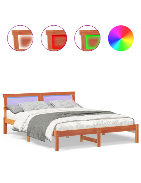 Struttura del letto Marrone cerato 160 x 200 cm Pino massello