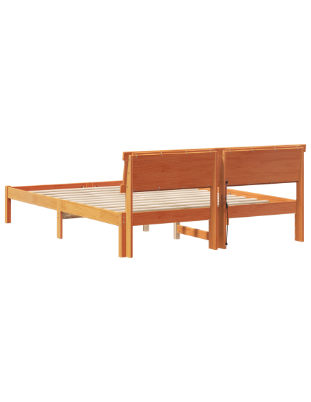 Struttura del letto Cera marrone 160 x 200 cm Legno di pino
