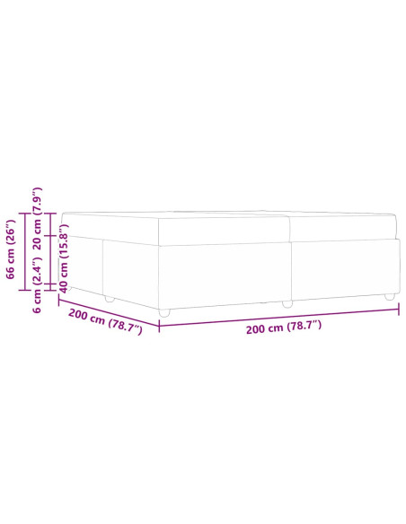 Struttura del letto Altro Marrone scuro 200 x 200 cm Tessuto