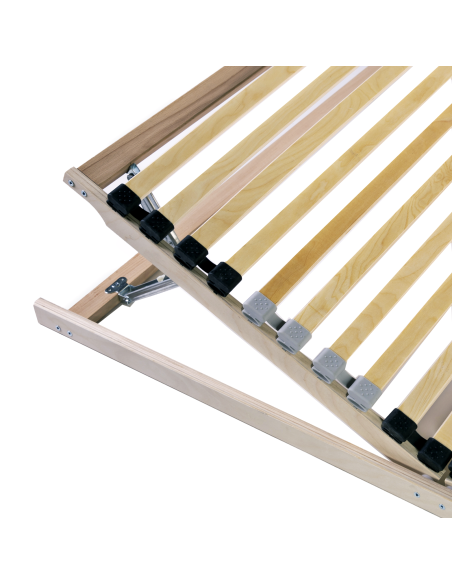 Base a doghe Nero e Grigio 90 x 190 cm Legno e Metallo