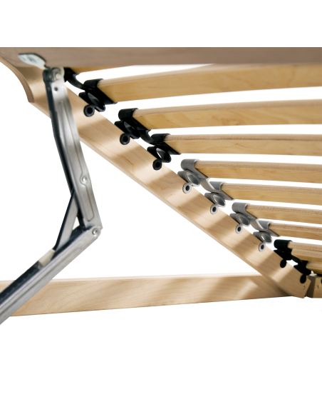 Base a doghe Nero e Grigio 90 x 190 cm Legno e Metallo