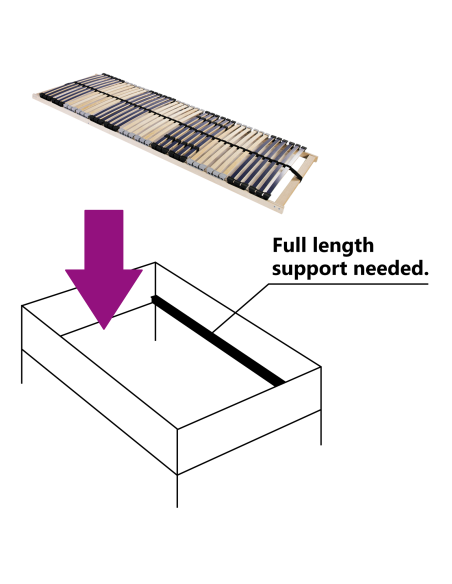 Base a doghe Marrone 80 x 190 cm Legno massello di faggio