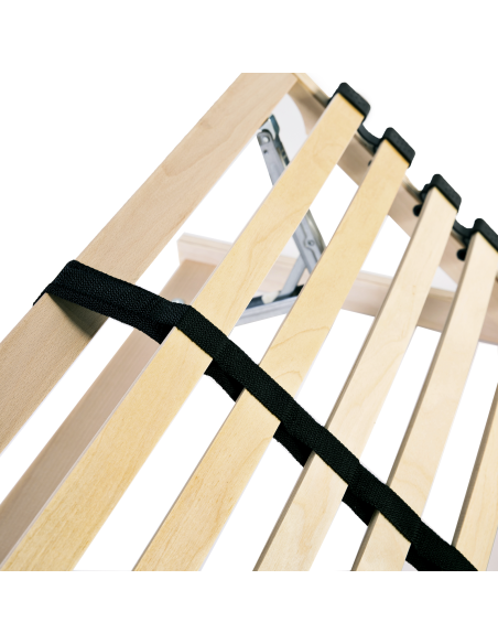 Base a doghe con testiera Marrone 90 x 190 cm Legno