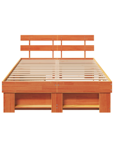 Struttura del letto Marrone cerato 120 x 190 cm Pino massello 2