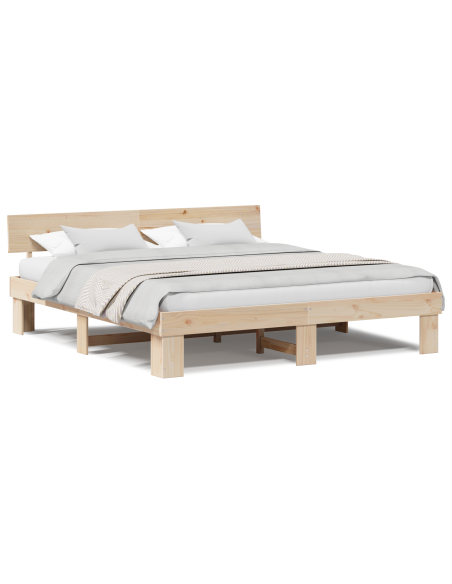 Struttura del letto Marrone 200 x 200 cm Legno di pino massello