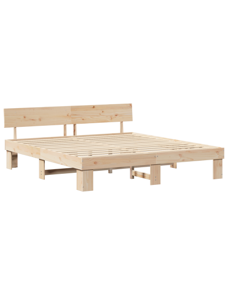 Struttura del letto Marrone 200 x 200 cm Legno di pino massello