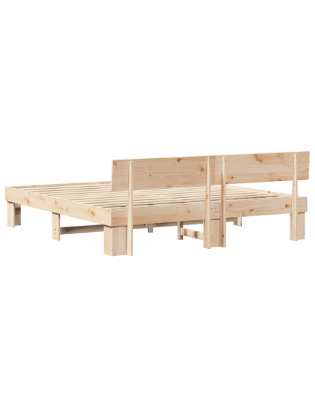 Struttura del letto Marrone 200 x 200 cm Legno di pino massello