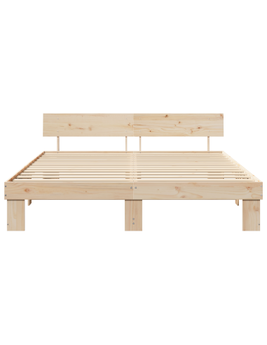 Struttura del letto Marrone 200 x 200 cm Pino massello