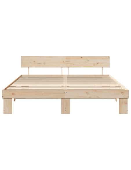 Struttura del letto Marrone 200 x 200 cm Pino massello