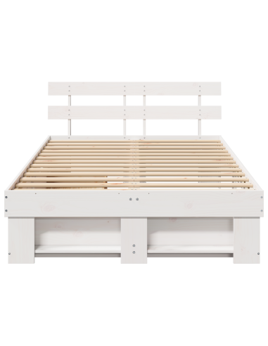 Struttura del letto Bianco 140 x 190 cm Pino massello