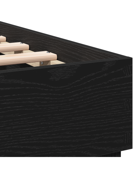 Struttura del letto con testiera Rovere Nero 180 x 200 cm