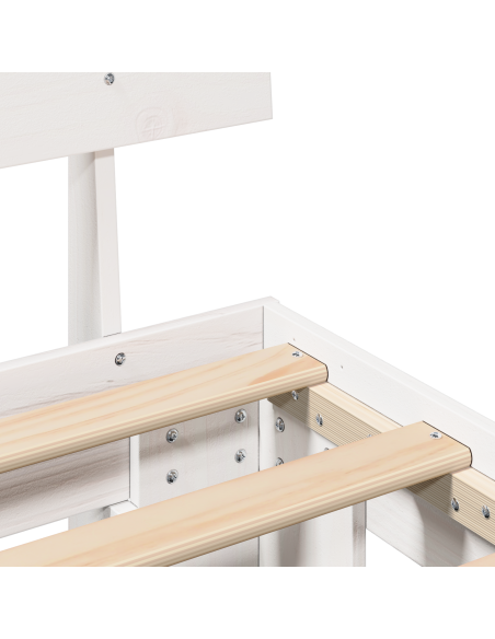 Struttura del letto con testiera Bianco 200 x 200 cm Legno