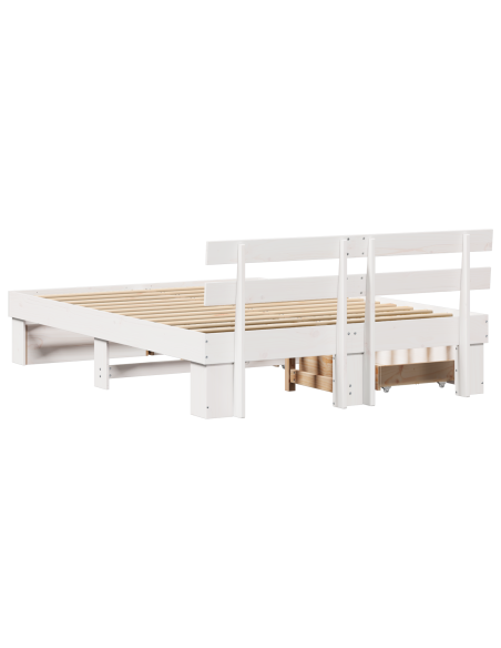 Struttura del letto Bianco 160 x 200 cm Legno di pino massello
