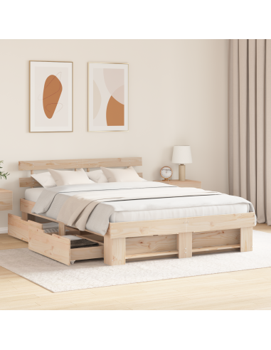 Struttura del letto Marrone 150 x 200 cm Pino massello