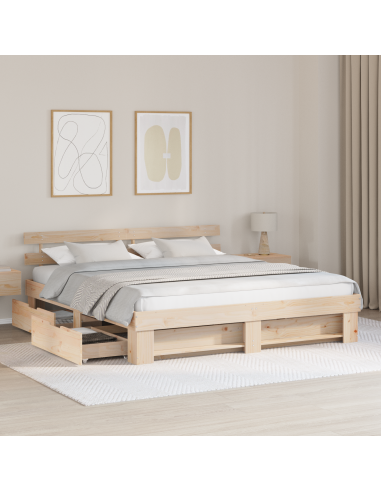 Struttura del letto Marrone 180 x 200 cm Pino massello