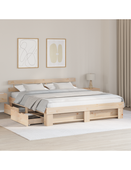 Struttura del letto Marrone 180 x 200 cm Legno di pino massello