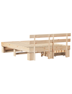 Struttura del letto Marrone 140 x 200 cm Pino massello