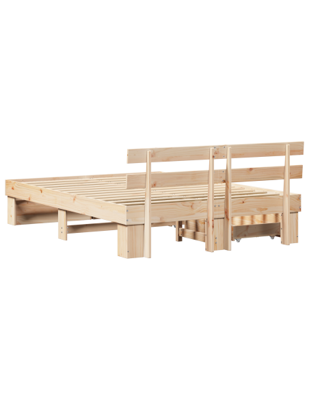 Struttura del letto Marrone 140 x 200 cm Pino massello