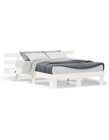 Struttura del letto Bianco 160 x 200 cm Pino massello