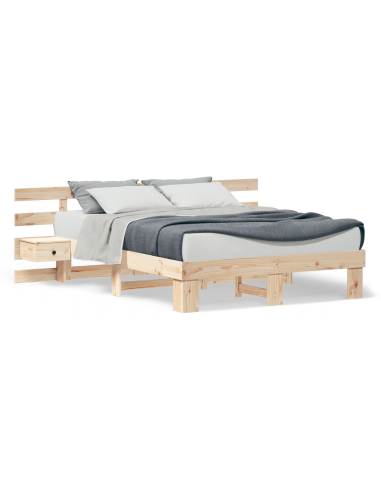 Struttura del letto Marrone 150 x 200 cm Pino massello