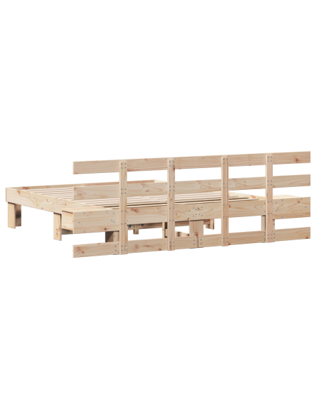 Struttura del letto Marrone 150 x 200 cm Legno di pino massello