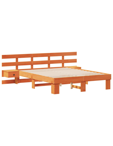 Struttura del letto Marrone 150 x 200 cm Pino massello