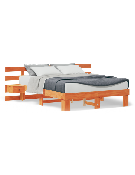 Struttura del letto Marrone 160 x 200 cm Pino massello